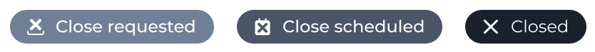 Account close lifecycle status tags.