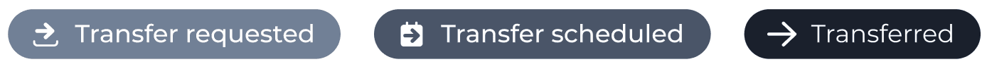 Account transfer lifecycle status tags.