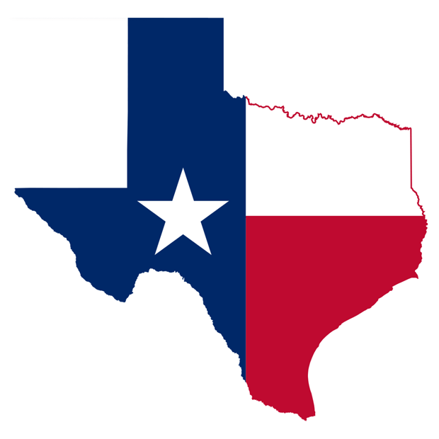 Texas flag map
